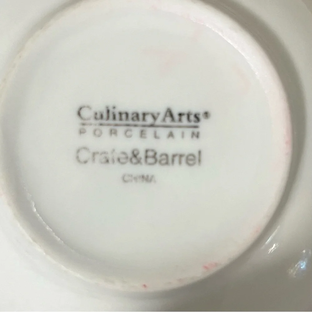 2 Crate & Barrel Culinary Arts Fruit Berry Bowl White Porcelain Stackable 5 3/8